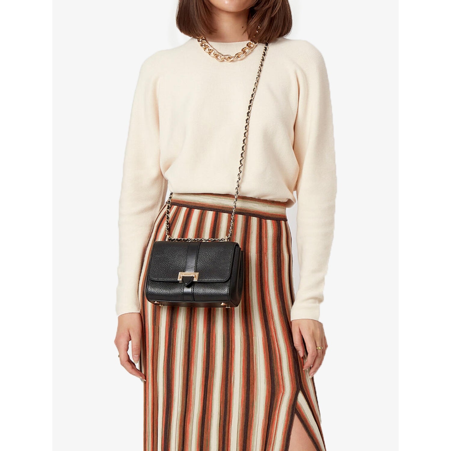 Aspinal of London Lottie grained-leather shoulder bag - British product