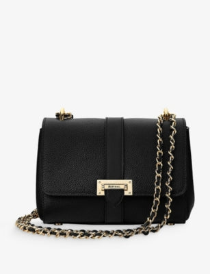 Aspinal of London Lottie grained-leather shoulder bag - British product