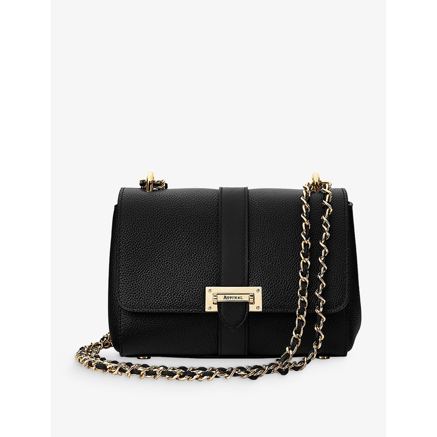 Aspinal of London Lottie grained-leather shoulder bag - British product