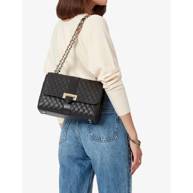 Aspinal of London Lottie large quilted leather shoulder bag - British product