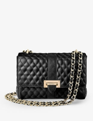 Aspinal of London Lottie large quilted leather shoulder bag - British product