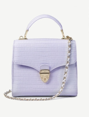Aspinal of London Mayfair croc-embossed leather tote, imported from the UK