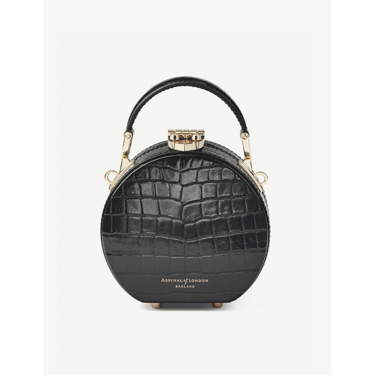 Aspinal of London Hat Box mini croc-embossed leather cross-body bag - British product