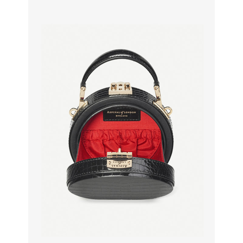 Aspinal of London Hat Box mini croc-embossed leather cross-body bag - British product