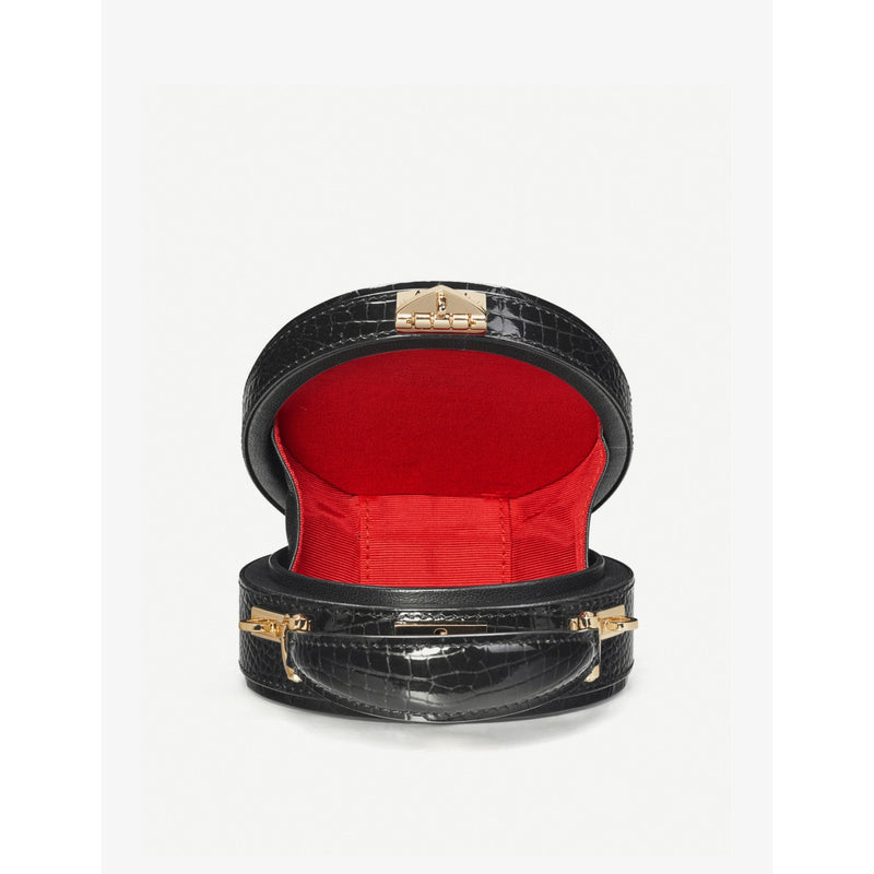 Aspinal of London Hat Box mini croc-embossed leather cross-body bag - British product