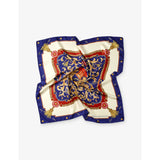 Aspinal of London signature graphic print silk scarf 90cm (British brand)
