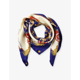 Aspinal of London signature graphic print silk scarf 90cm (British brand)