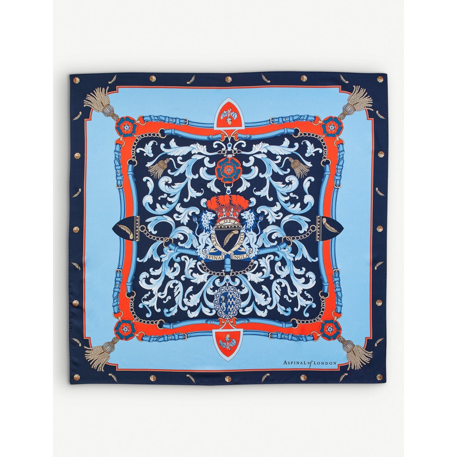 Aspinal of London silk scarf graphic print 19cm, imported from the UK