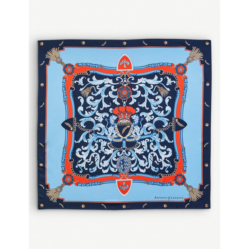 Aspinal of London silk scarf graphic print 19cm, imported from the UK
