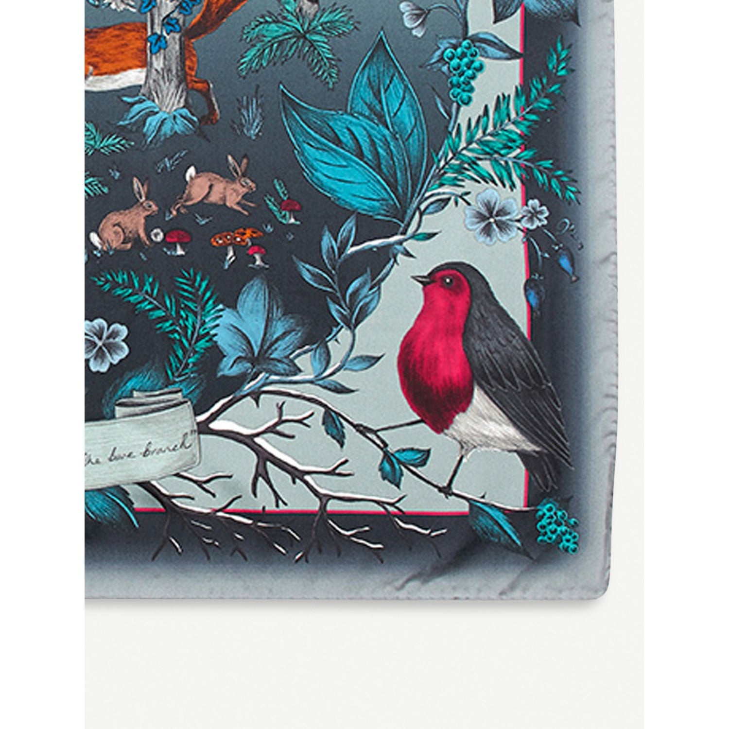 Aspinal of London robin graphic-print silk scarf 90cm - British product