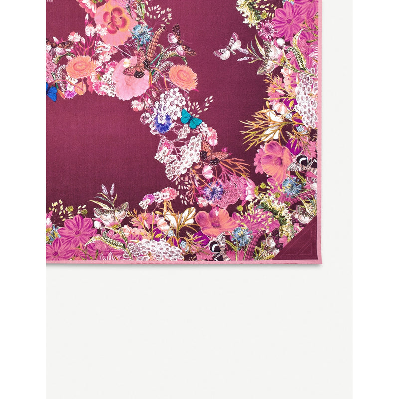Aspinal of London floral silk scarf, 35in square - British product