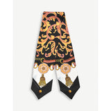 Aspinal of London graphic-print silk scarf 9cm by 90cm (British brand)
