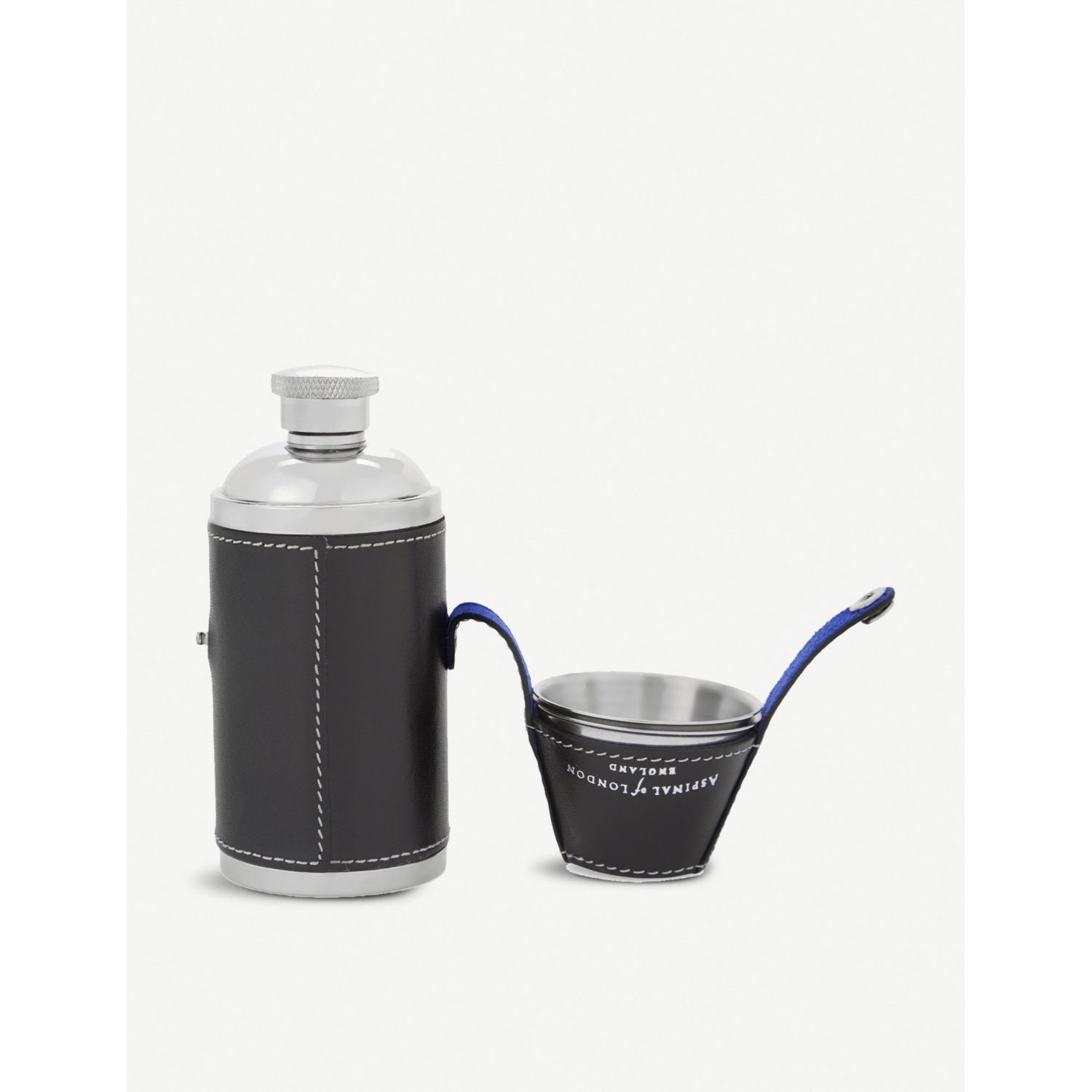 Aspinal of London Hunter flask set leather stainless steel - British product