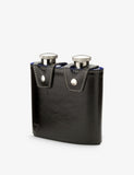 Aspinal of London double hip flask stainless steel leather 6oz, UK version