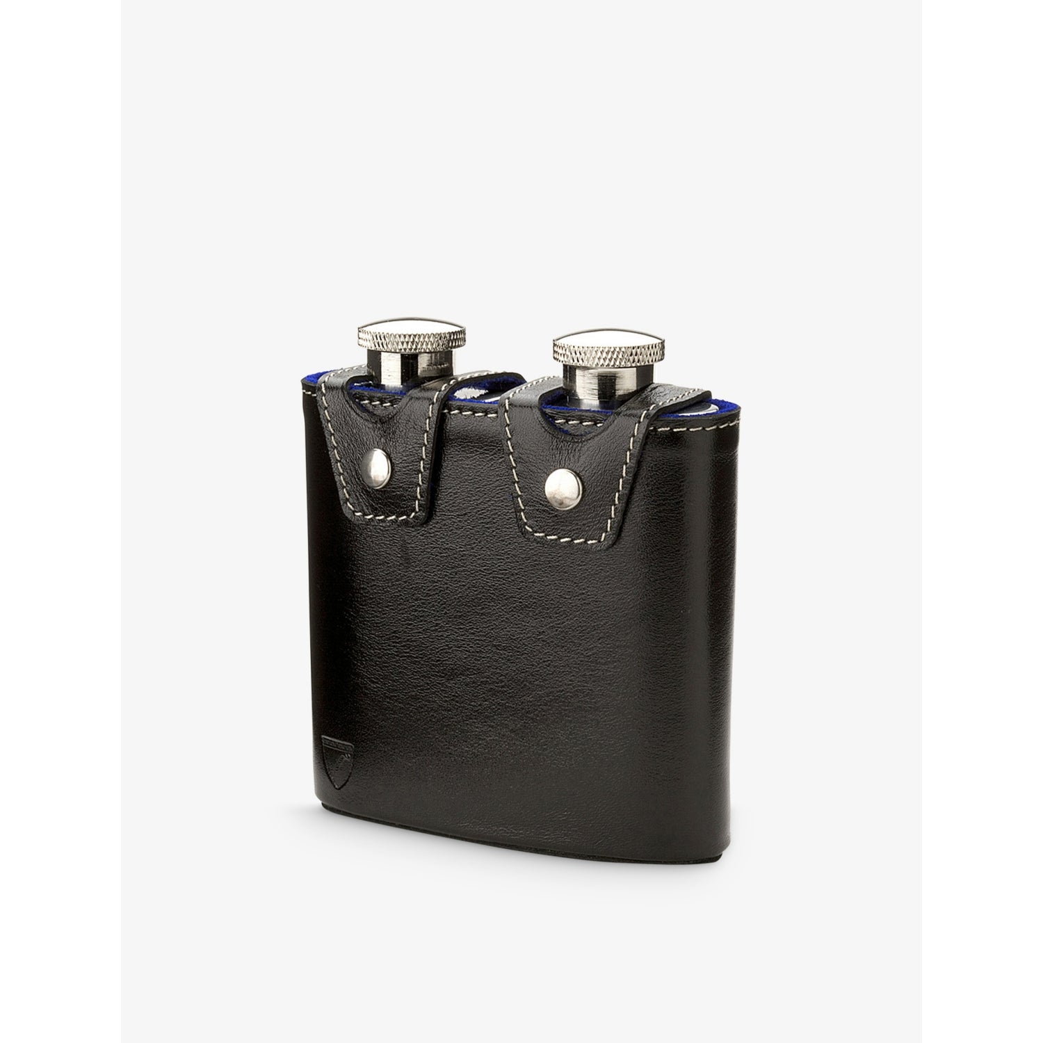 Aspinal of London double hip flask stainless steel leather 6oz, UK version