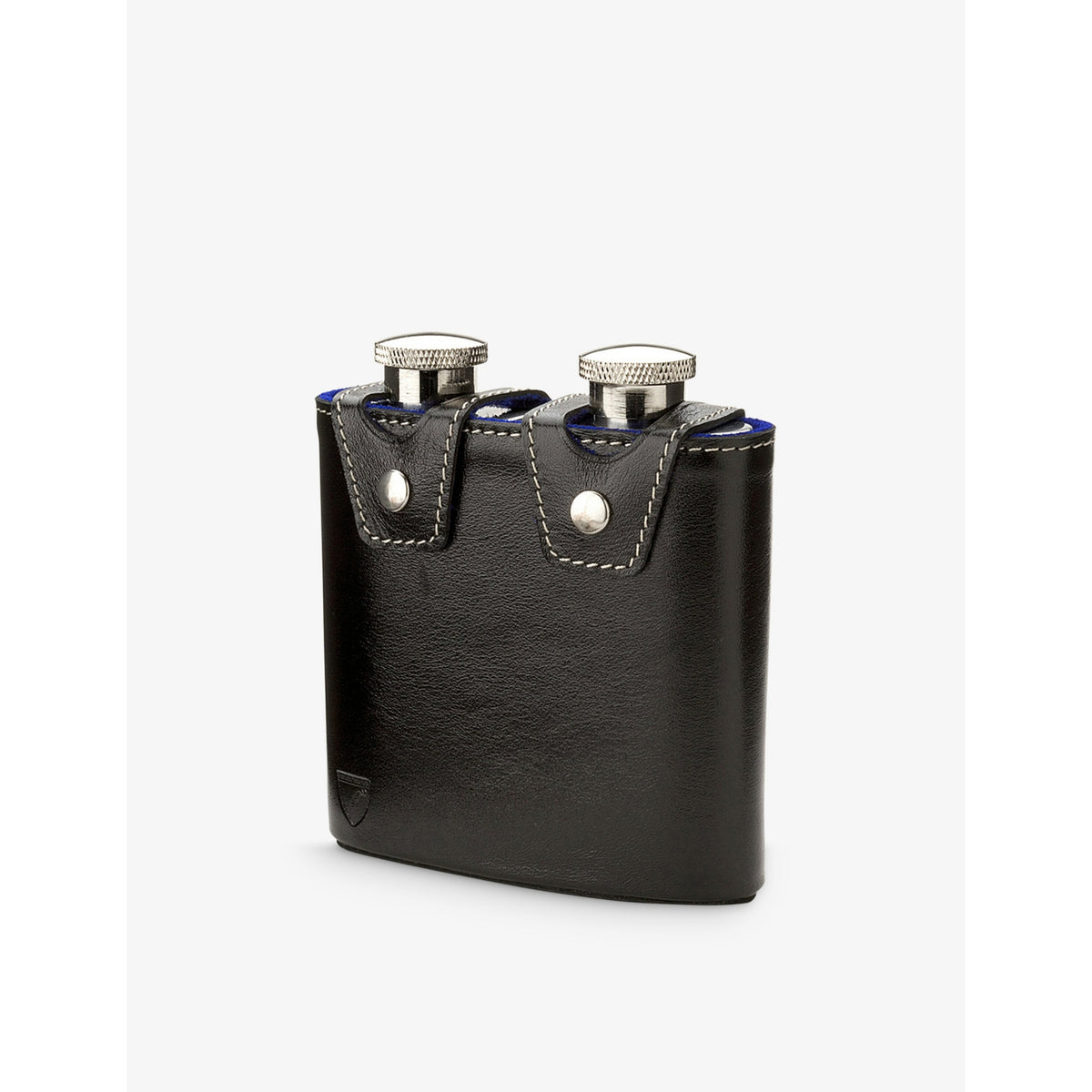Aspinal of London double hip flask stainless steel leather 6oz, UK version