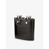 Aspinal of London double hip flask stainless steel leather 6oz, UK version