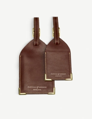 Aspinal of London logo-print luggage tag set of two - British product
