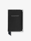 Aspinal London logo-print passport cover 14cm x 9.5cm - British product