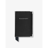 Aspinal London logo-print passport cover 14cm x 9.5cm - British product