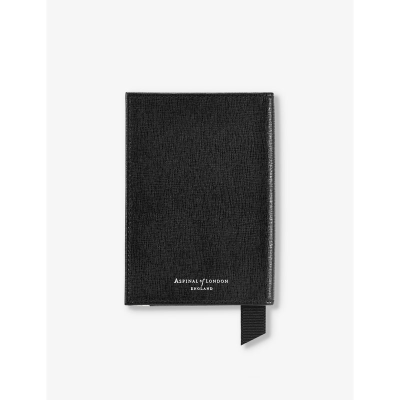 Aspinal of London logo-print saffiano leather passport cover 14x9.5cm - British product