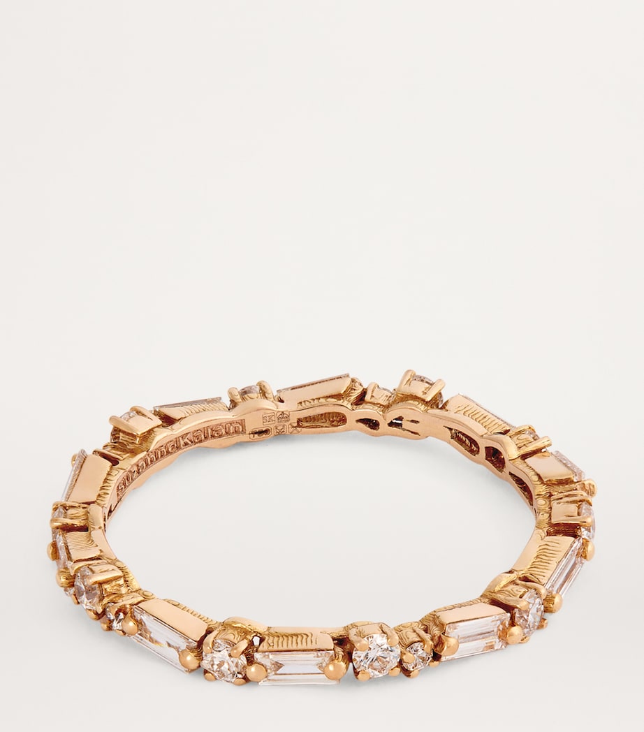 Suzanne Kalan rose gold eternity ring with diamonds, imported from the UK