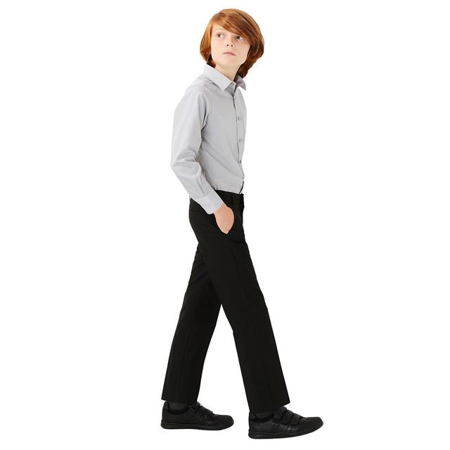 M&S 2pk Boys Black Regular Leg Trousers 4-14 Years GOODS M&S   