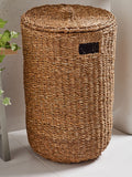 Dark Natural Seagrass Hamper Laundry Basket