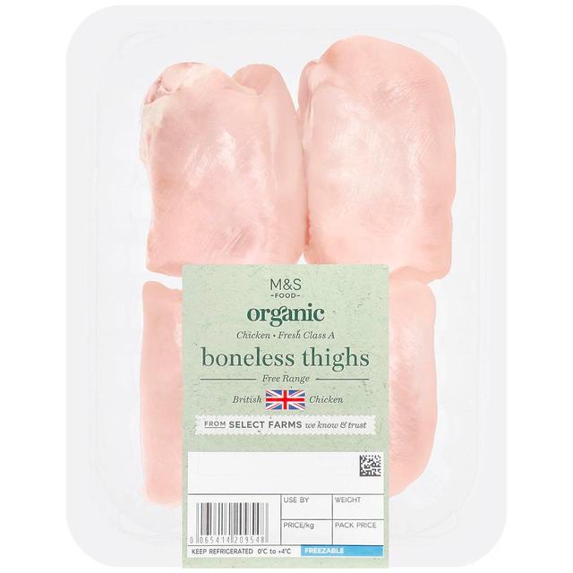 M&S Organic 3 British Chicken Thigh Fillets   Typically: 400g GOODS M&S   