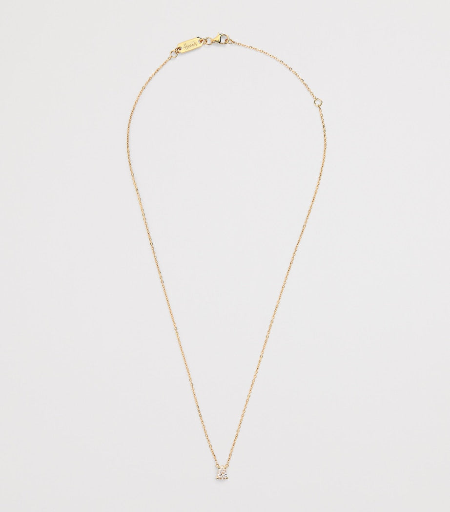 Harrods yellow gold diamond pendant necklace 0.50ct, imported from the UK