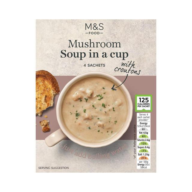 M&S Creamy Mushroom Cup Soup   4 x 22g GOODS M&S   