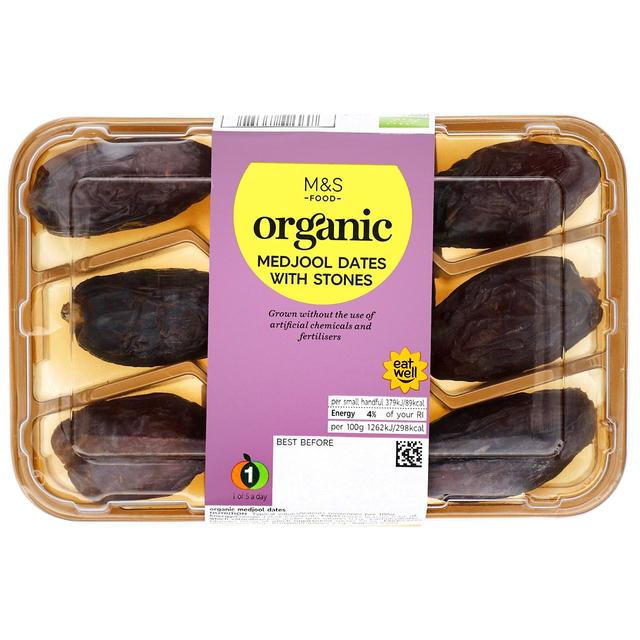 M&S Organic Medjool Dates with Stones   180g