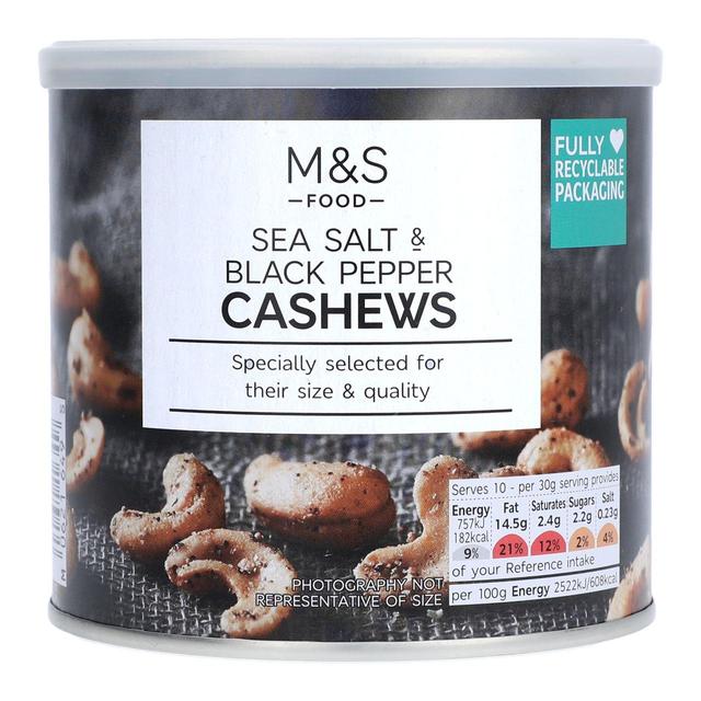 M&S Sea Salt & Black Pepper Cashews   300g GOODS M&S   