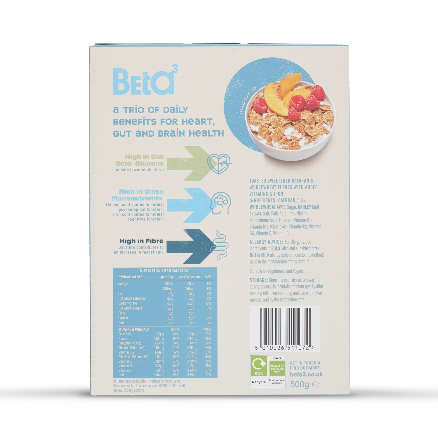 Mornflake oat bran flakes Original 500g, imported from the UK