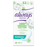 Always Dailies Organic Cotton Protection Normal Panty Liners   28 per pack GOODS M&S   