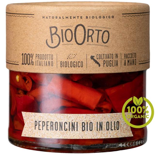 Bio Orto Organic Red Hot Chilli Peppers in Extra Virgin Olive Oil   185g GOODS M&S   