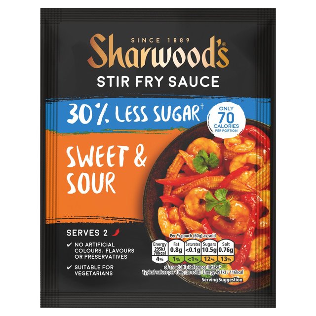 Sharwood's Sweet & Sour 30% Less Sugar Stir Fry Sachet   120g