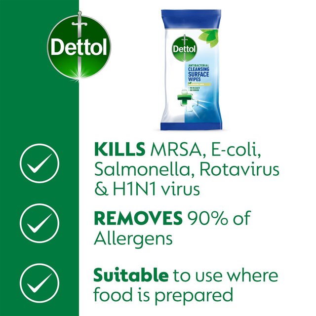 Dettol Antibacterial Multi Surface Cleaning Wipes   72 per pack GOODS M&S   