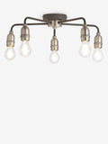 Black Brooklyn flush ceiling light with nickel accents - British product