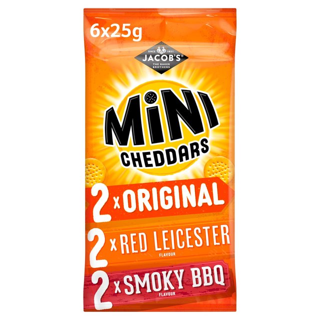 Jacob's Mini Cheddars Variety Multipack Baked Snacks   6 per pack