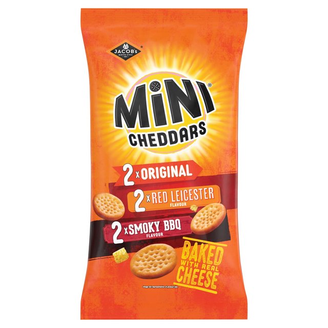 Jacob's Mini Cheddars Variety Multipack Baked Snacks   6 per pack