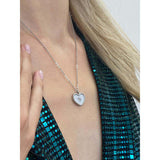 SVNX sparkly heart necklace silver, imported from the UK