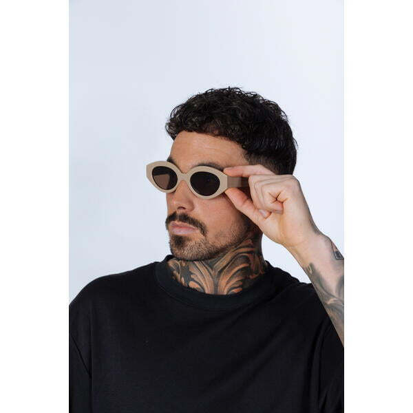 SVNX retro oval sunglasses beige brown lenses - British product