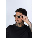 SVNX retro oval sunglasses beige brown lenses - British product