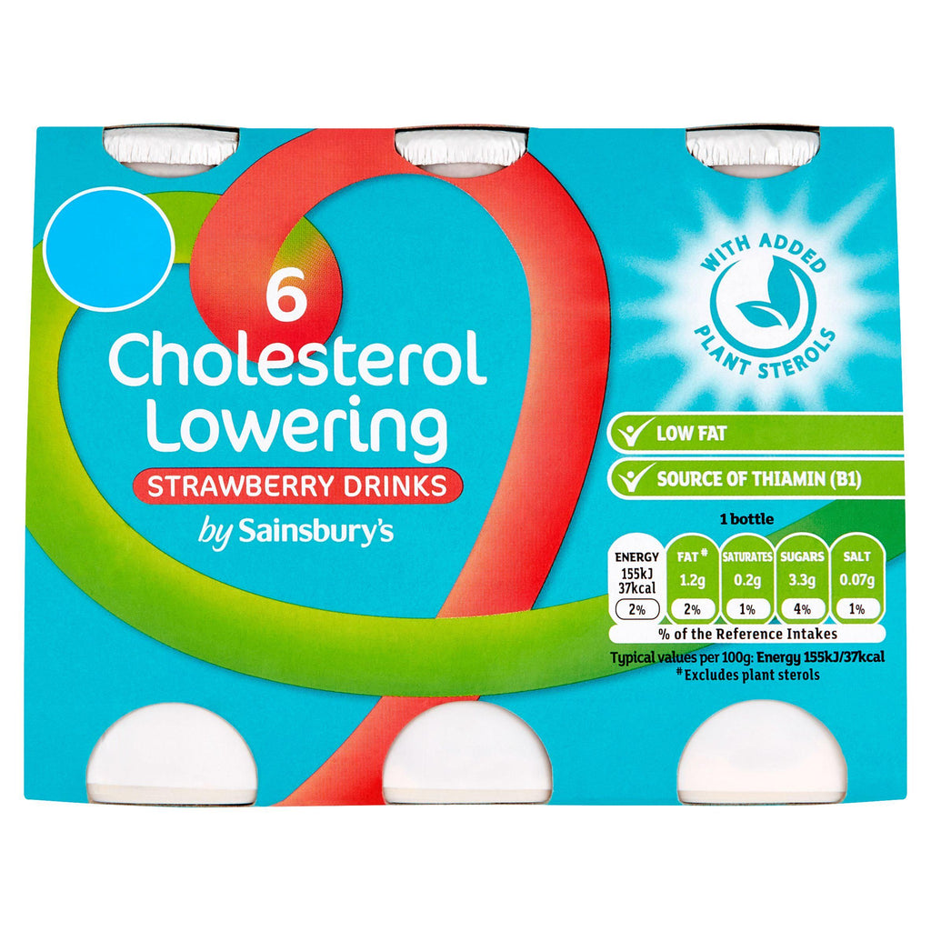 Sainsbury's Cholesterol Lowering Drink Strawberry 6x100g