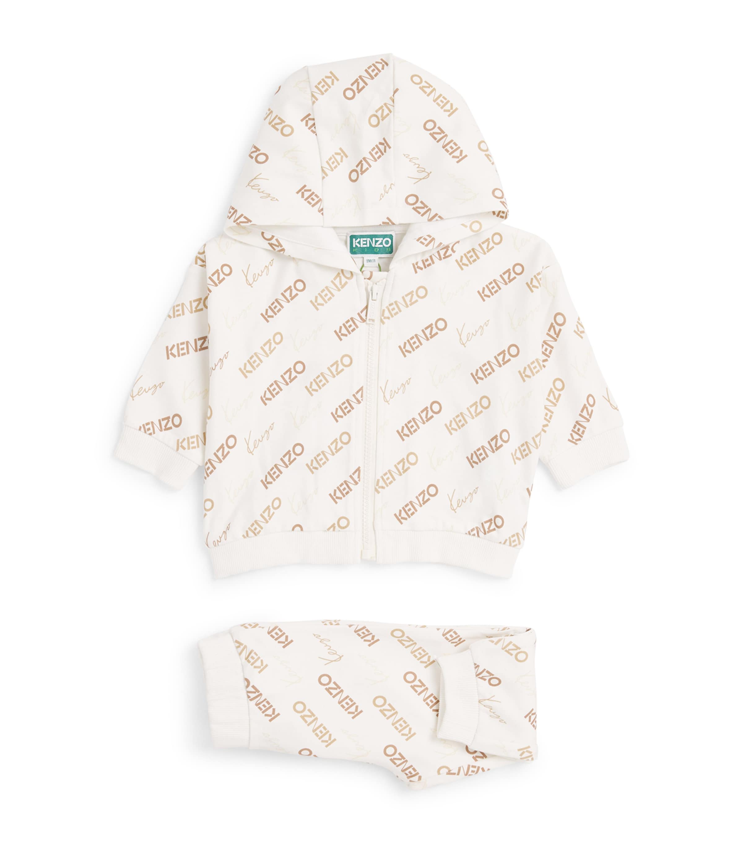 Kenzo kids cotton zip-up hoodie and sweatpants set for ages 6 months to 4 years, UK version