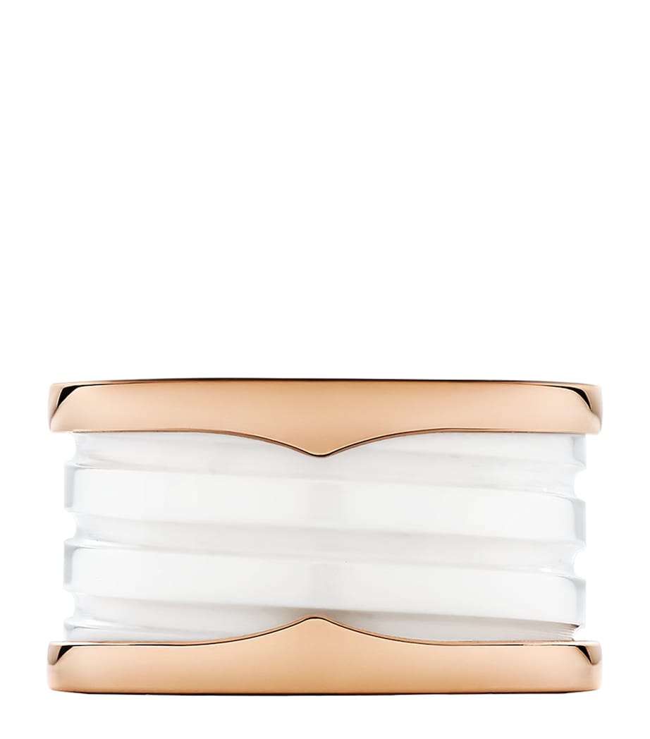 Bvlgari rose gold and ceramic B.zero1 four-band ring, imported from the UK