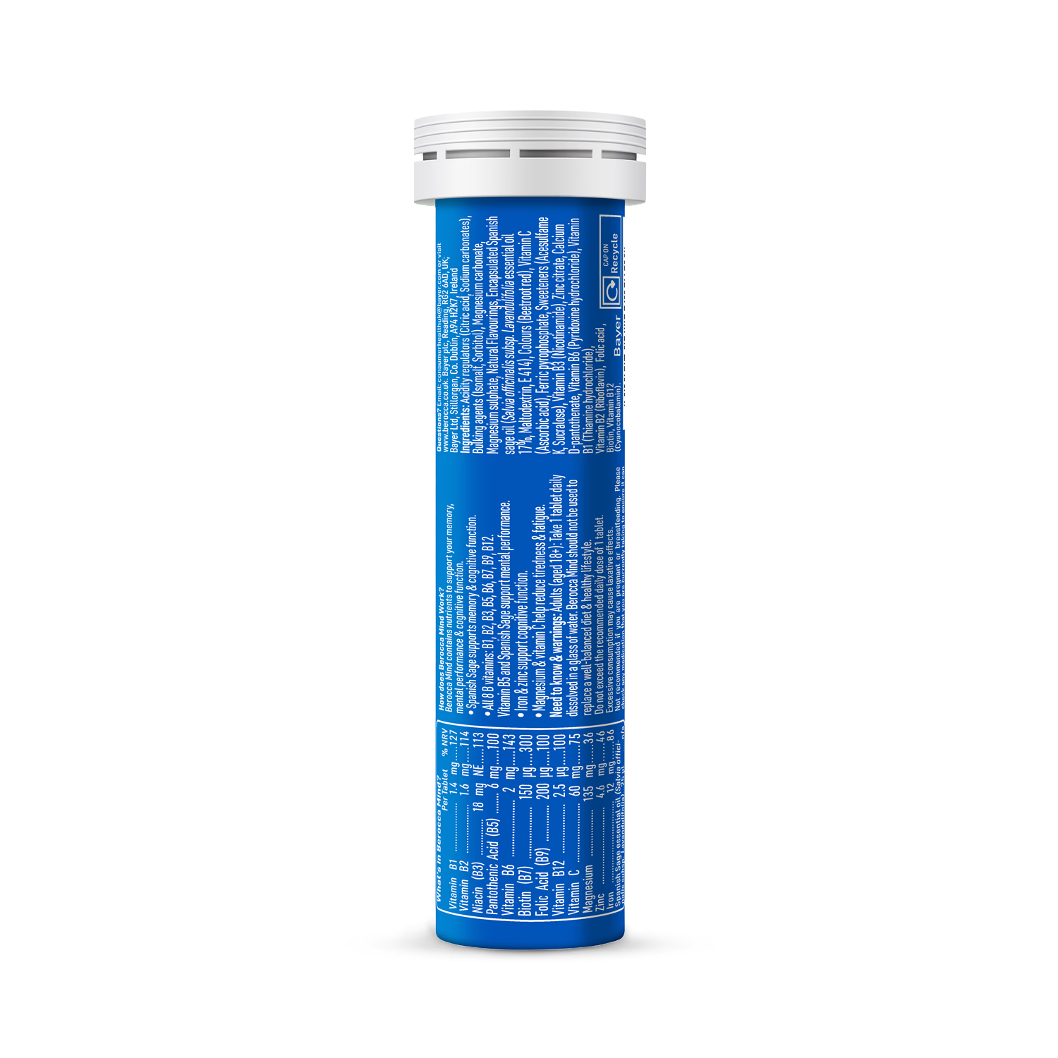 Berocca Mind effervescent tablets Berry 15 tablets (British brand)