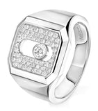 Messika Move white gold diamond signet ring 0.27ct - British product
