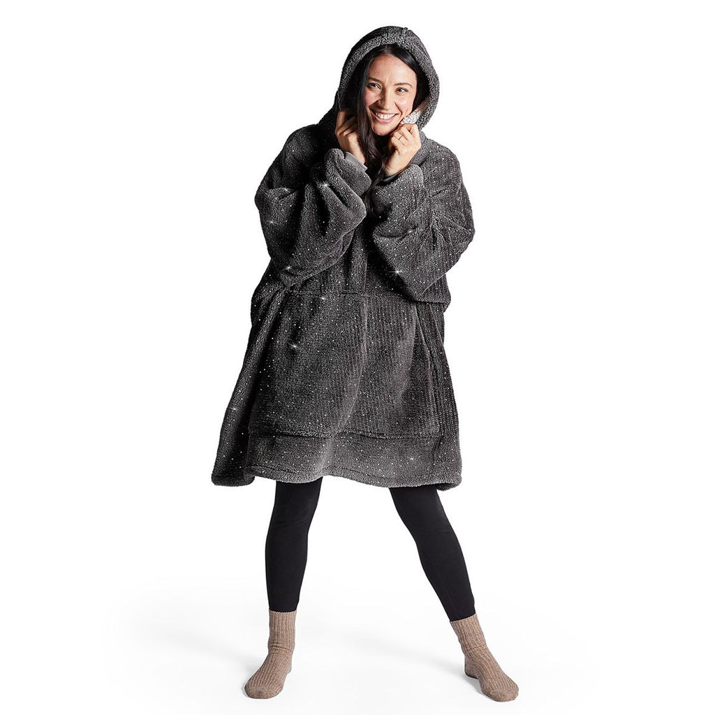 Silentnight Snugsie Oversized Hoody Charocal  Glitter